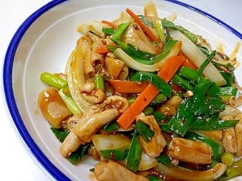 お手軽モツニラ野菜麻婆です